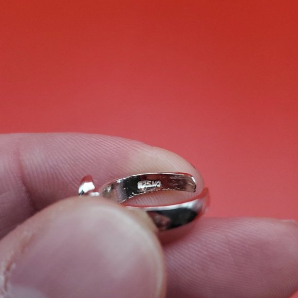 Size 1 925 Sterling Silver Cute Butterfly Toe Ring - Picture 4 of 7